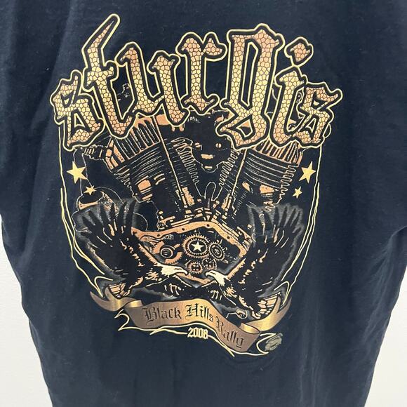 Sturgis Black Hills Rally 2008 Men's LG Motorcycle Graphic T-shirt - Picture 3 of 5